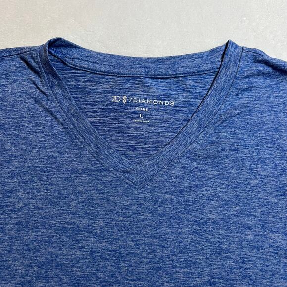 7 Diamonds Men's Core™ V-Neck Tee Size Large Athleisure Performance Stretch - Picture 3 of 6